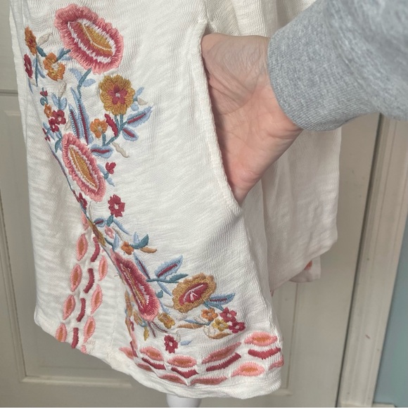 Soft Surroundings Embroidered Hoodie Sweater Small Cotton Boho Cottagecore - Picture 4 of 15